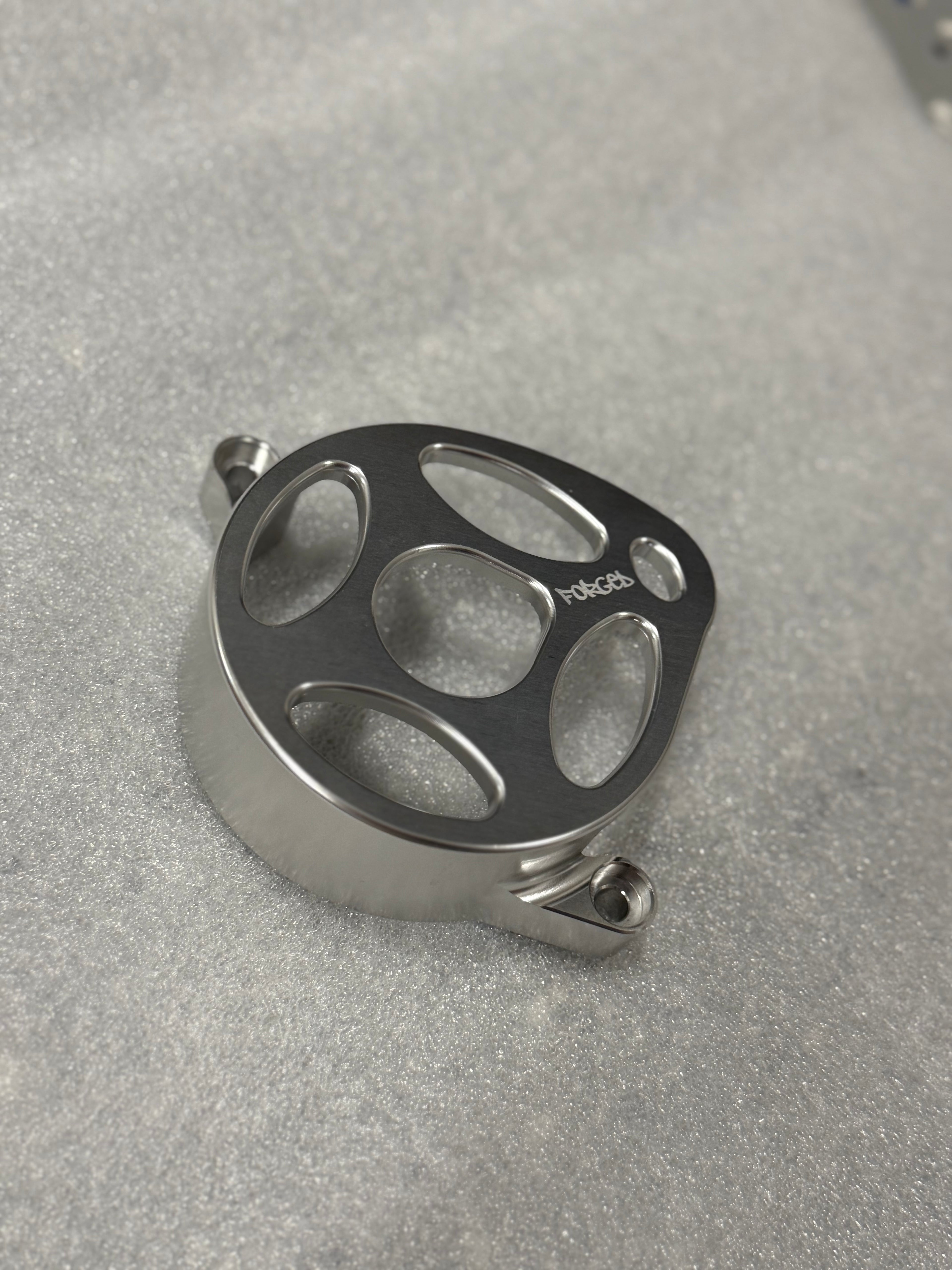 Surron Ultra Bee Metal Motor Cover | CNC Upgrade Replacement (Black & Chrome)