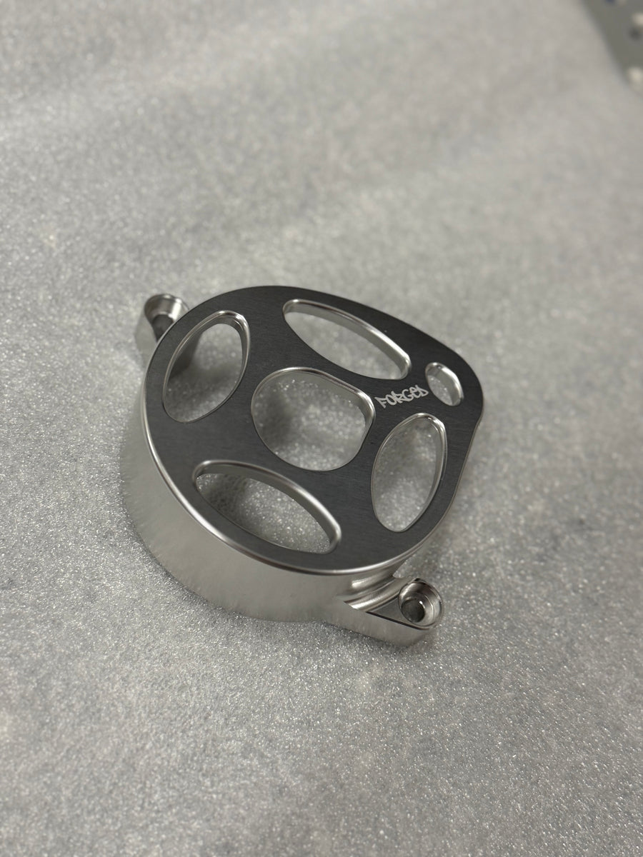 Surron Ultra Bee Metal Motor Cover | CNC Upgrade Replacement (Black & Chrome) — view 4