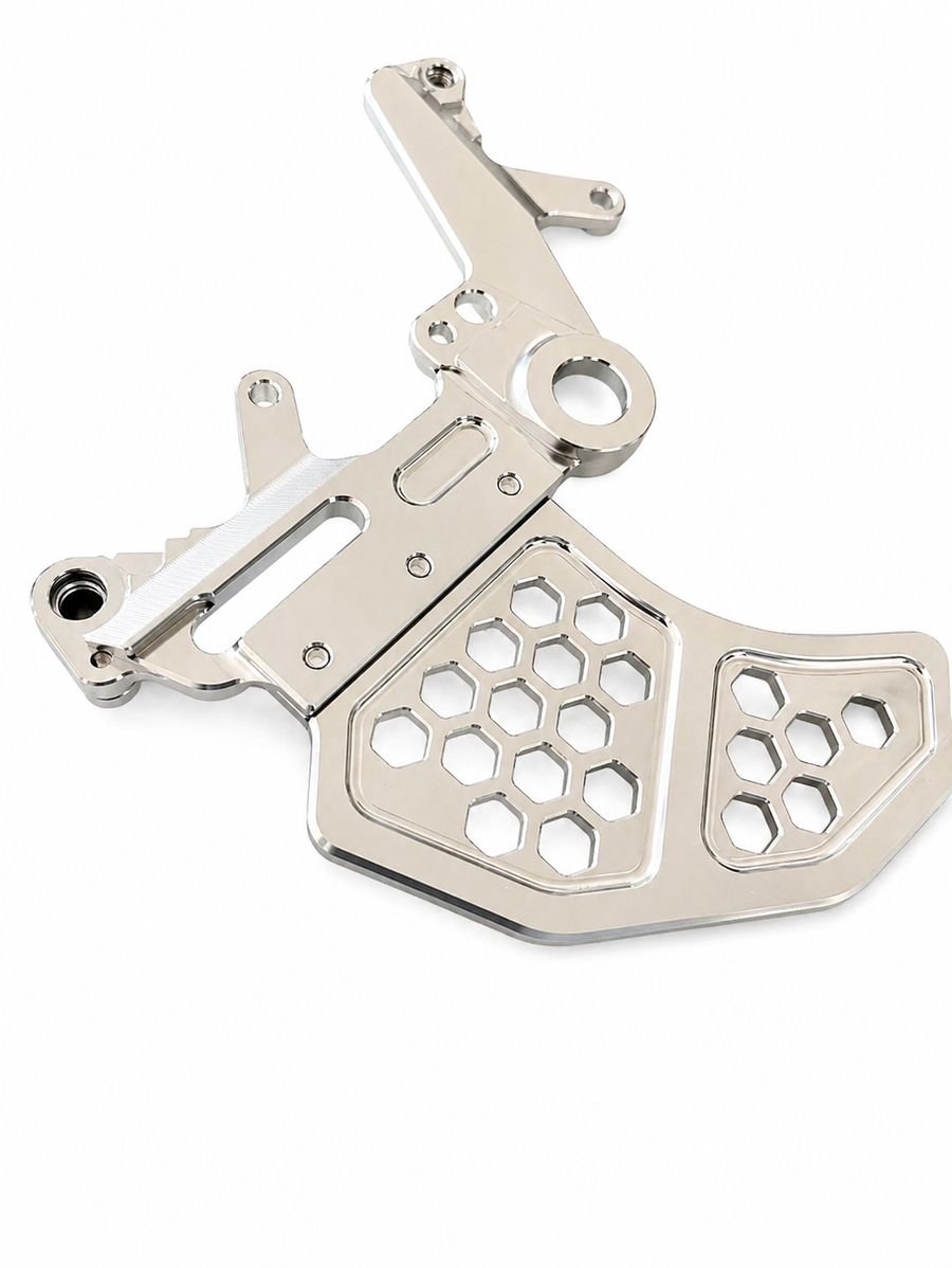 Surron Ultra Bee Dual Caliper Mount | CNC Metal Brake Upgrade w/ Rotor Guard — view 3