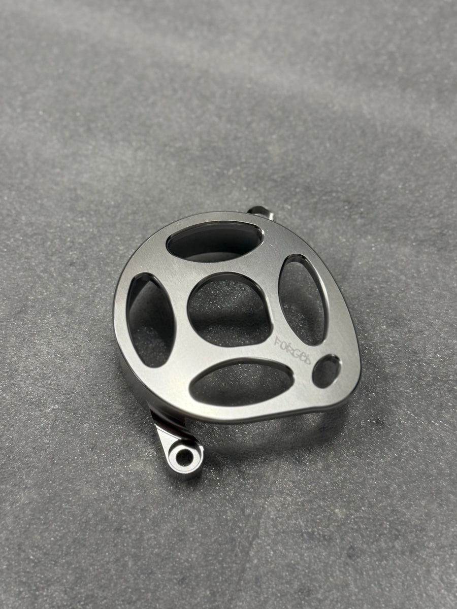 Surron Ultra Bee Metal Motor Cover | CNC Upgrade Replacement (Black & Chrome) — view 7