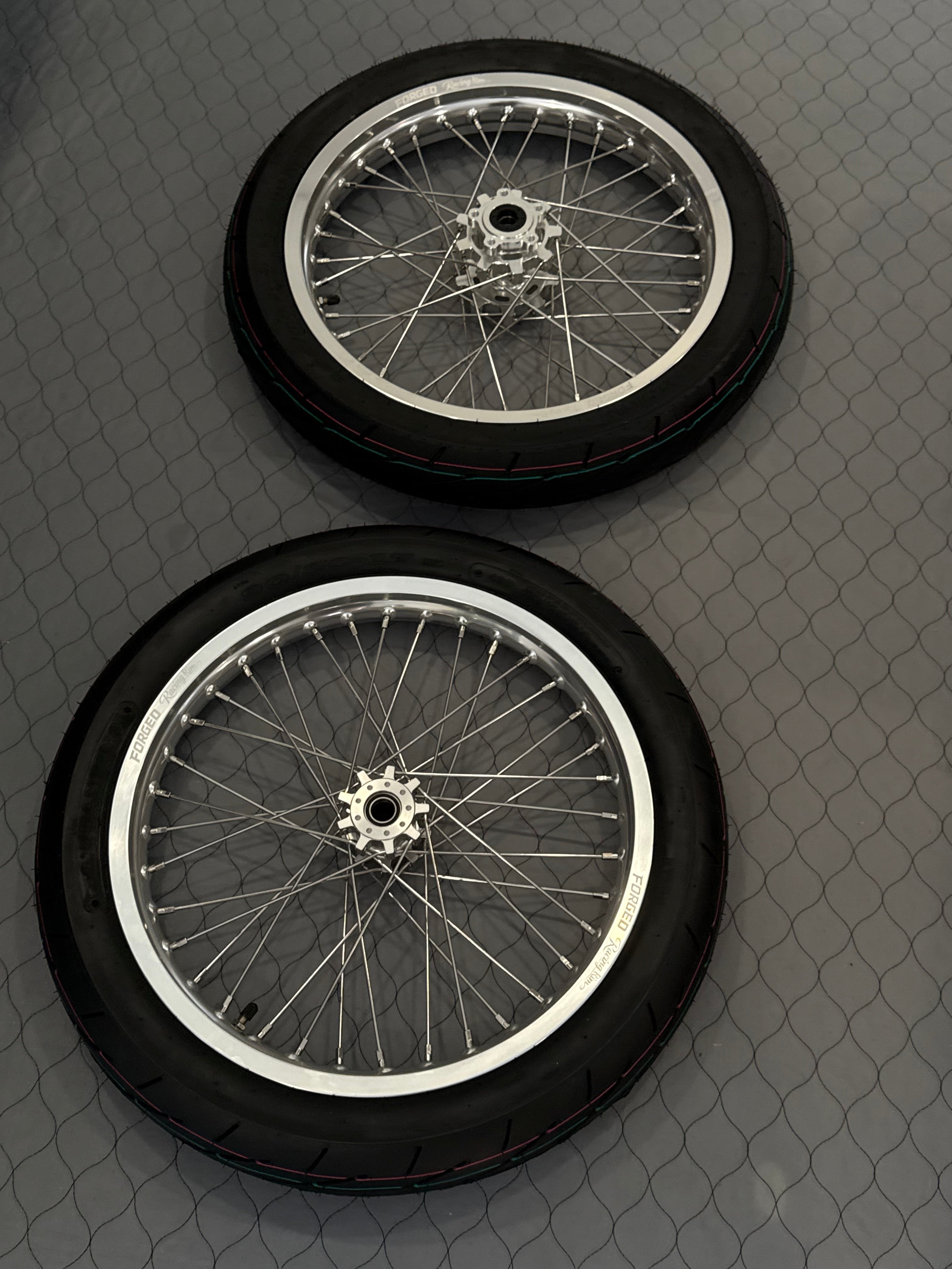 Surron Ultra Bee 17" Supermoto Wheelset - Black/Chrome Finish