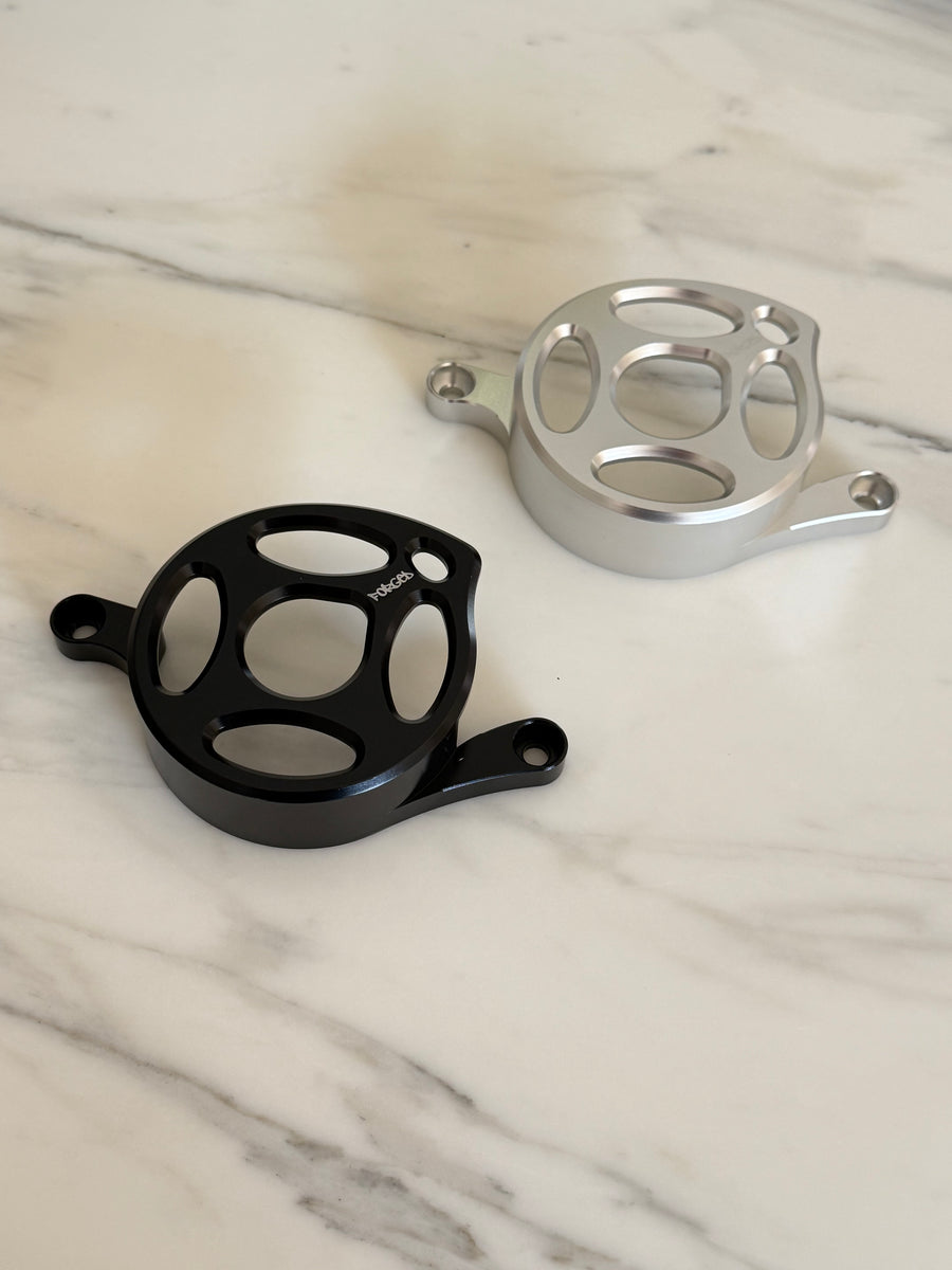 Surron Light Bee X & E-Ride Metal Motor Cover | CNC Upgrade Replacement (Black & Chrome) — view 4