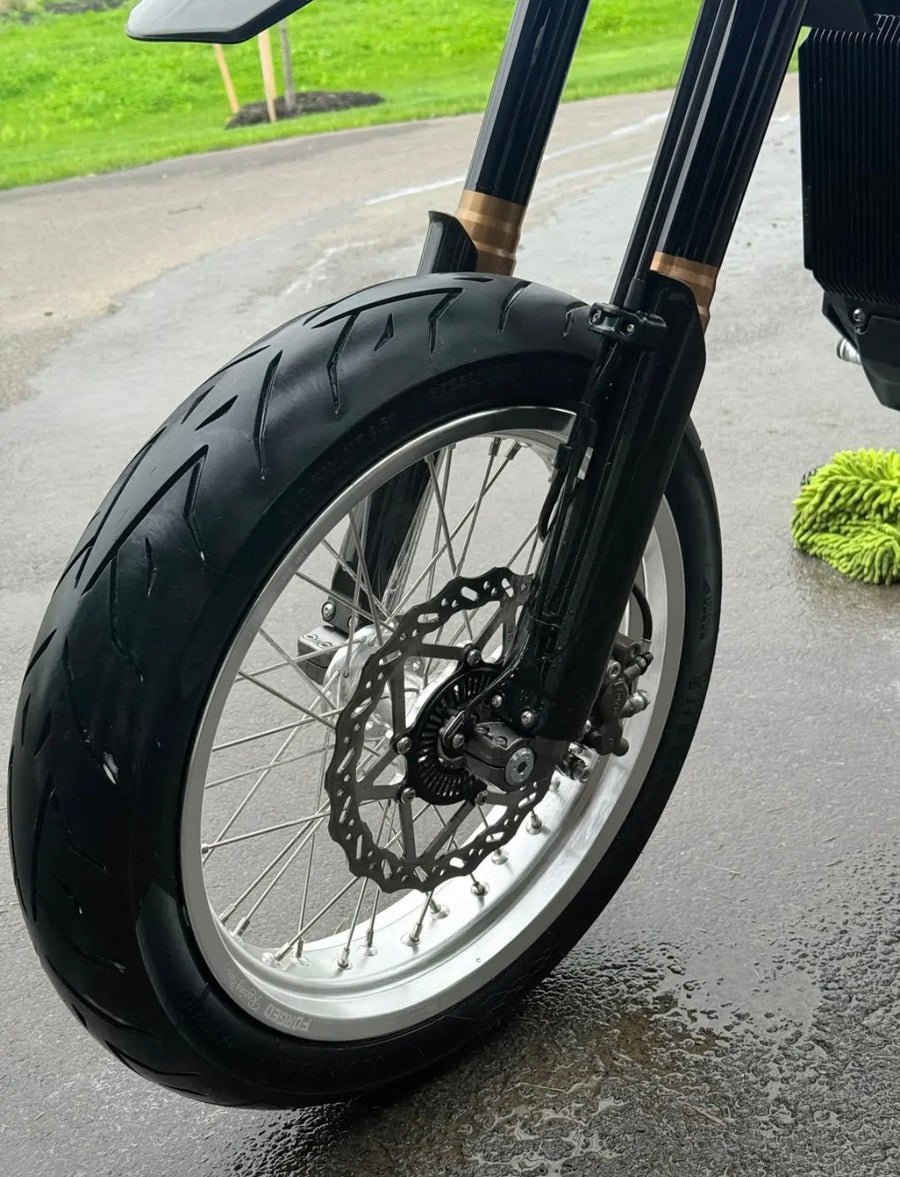 Surron Ultra Bee 17" Supermoto Wheelset - Black/Chrome Finish — view 2