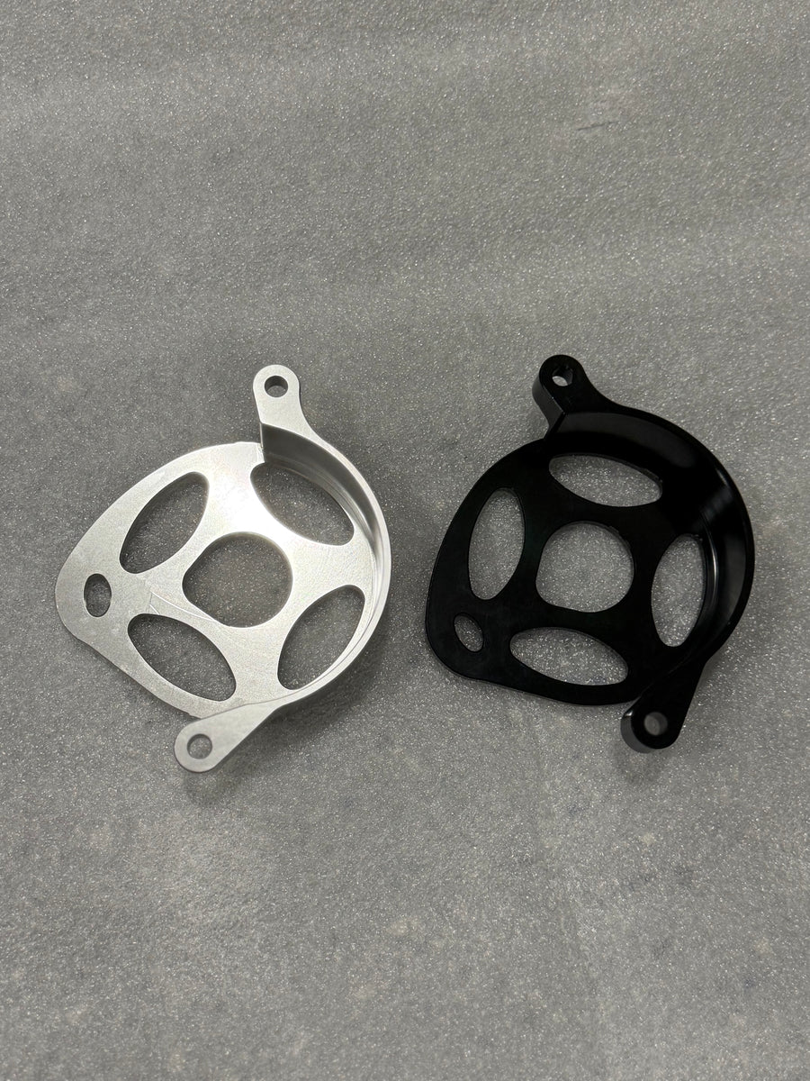 Surron Ultra Bee Metal Motor Cover | CNC Upgrade Replacement (Black & Chrome) — view 3
