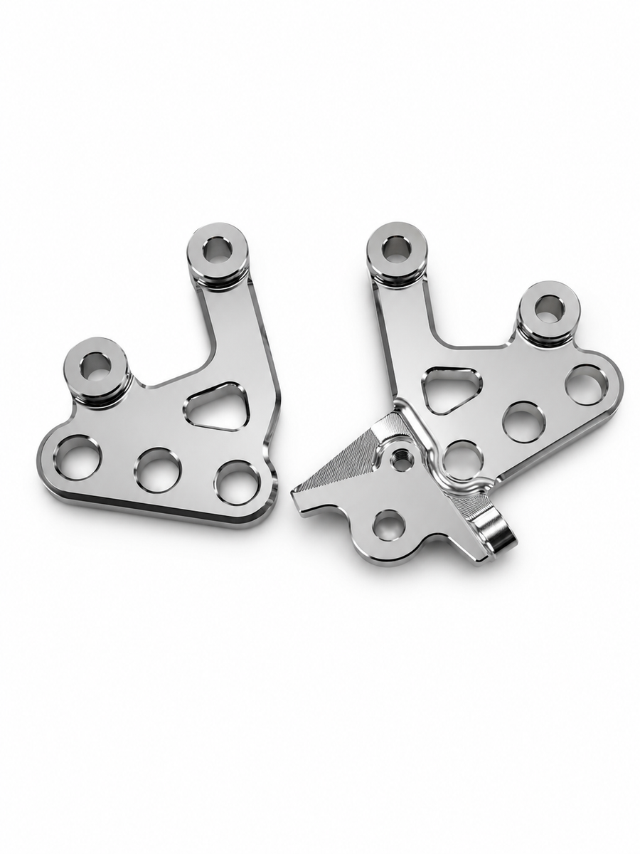 Chrome Silver Foot Peg Brackets for Sur-Ron Light Bee X & E-Ride Pro – Heavy Duty Upgrade — view 3