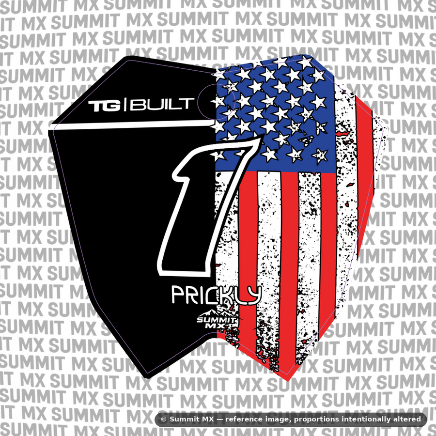 Stars & Stripes Full Color Number Plate Decal